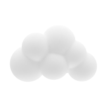 Cartoon Illustration of 3D Render Cloud or Smoke with Shadow Effect on White Backdropのイラスト素材