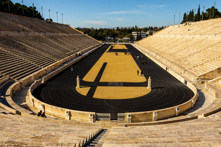 Panathenaic Stadium Kalimarmaro historic Olympic venue in Athens, Greece.の写真素材