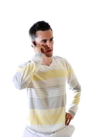 The young man with phone.の写真素材