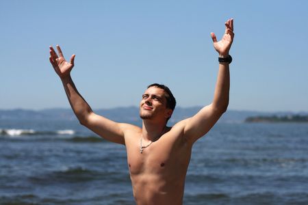 The young man likes the sea.