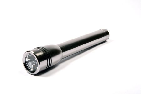 Small steel small lamp on a white backgroundの写真素材