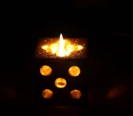 Romantic night Christmas candle.の写真素材