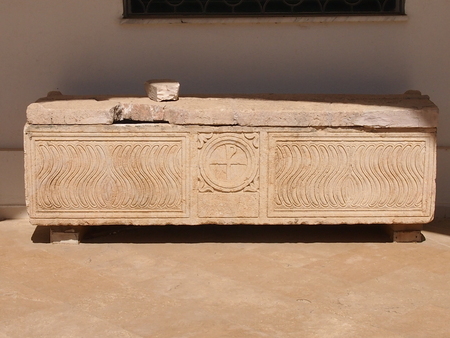 sarcophagus of the rich Roman in ancient Carthageの写真素材
