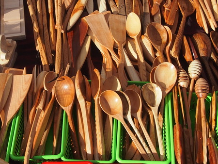 wooden spoonsの写真素材