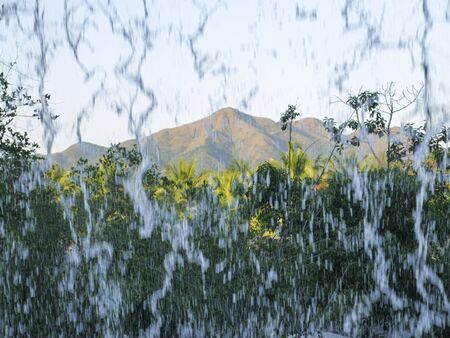 Powerful water flows are waterfalls and tropical showersの写真素材