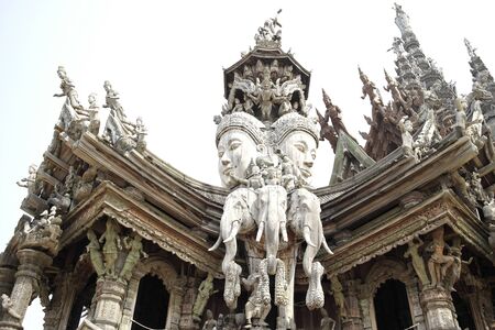 Wooden sculptures made without a single nailの写真素材