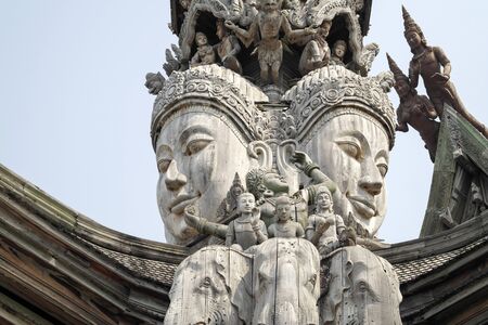 Wooden sculptures made without a single nailの写真素材