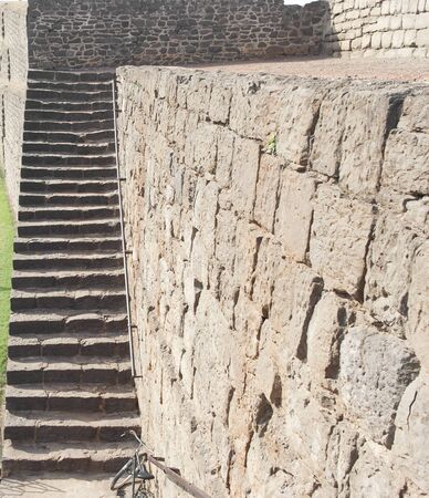 In ancient times castles had defensive walls and towers, which climbed the stairs, and dark damp cellars and dungeons, to which the stairs descended.の写真素材