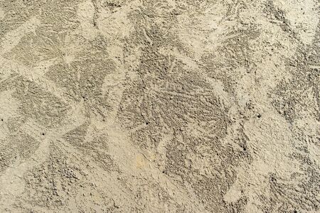 Lifeless Martian landscapes similar to sandy beaches with furrows on the surface of the soilの写真素材