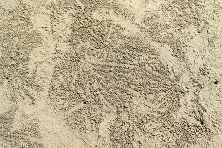 Lifeless Martian landscapes similar to sandy beaches with furrows on the surface of the soilの写真素材