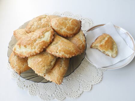 Blush, fresh curd cakes baked for teaの写真素材