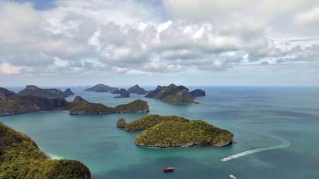 Top of view point on Vua Ta Lub Island. Ang Tong marine national park. Gulf of Thailandの写真素材