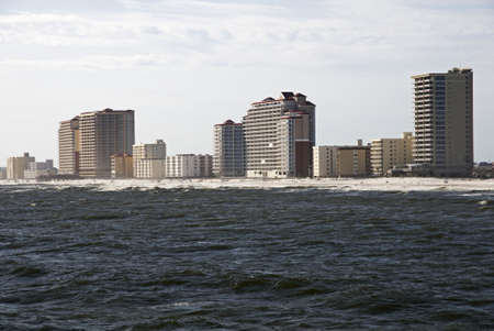 A view of Gulf Shores Alabama from the water.の写真素材