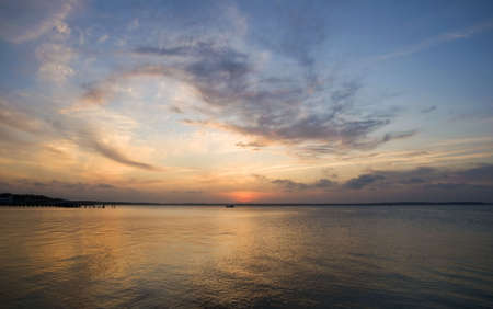 The end of the day in the bay at Orange Beach Alabama.の写真素材