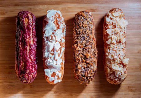eclair on cafeの写真素材