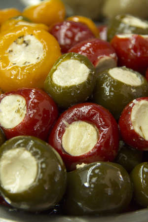 Peppers filled with cheeseの写真素材