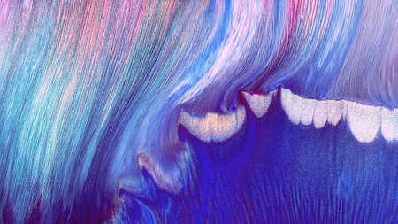 Abstract background color of flickering bright hues, beautifully interacting with each other in...