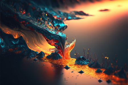 3d illustration of abstract geometric composition,digital art works. 3d rendering.