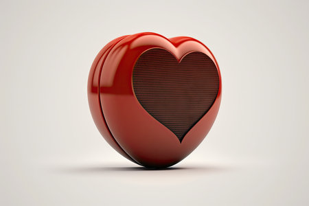Heart shaped chocolate candy isolated on white background. 3D rendering.