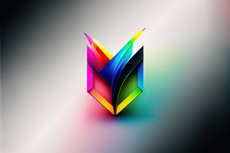 Colorful origami book icon.の写真素材