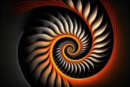 Spiral fractal art background for creative designの写真素材