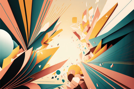 Abstract background with geometric elementsの写真素材