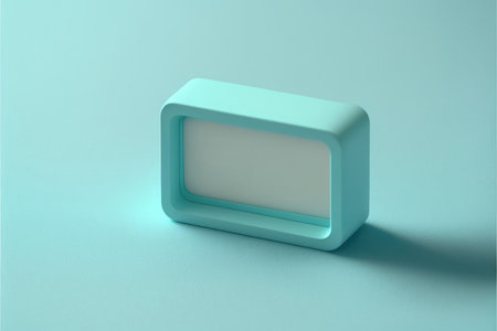 3d rendering of a turquoise cube isolated on a blue background