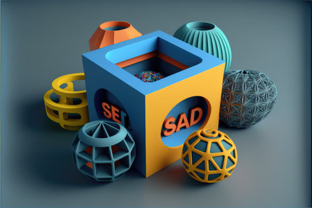 Kids toys - 3D render of a children's toy box.の写真素材