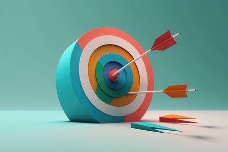 3d illustration of target and arrows. Success and achievement concept.の写真素材
