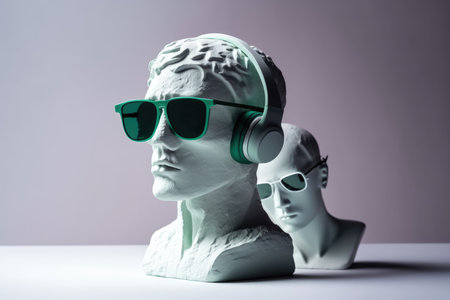 Headphones and female mannequins. 3D rendering.の写真素材