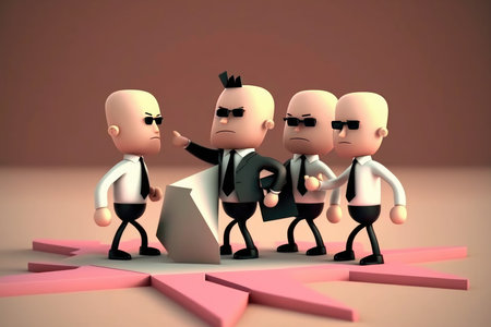 3d illustration of a group of business people having a problemの写真素材