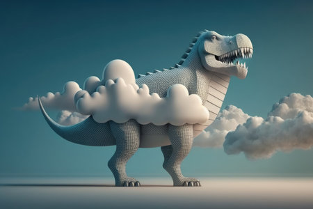 Dinosaur in the cloudsの写真素材