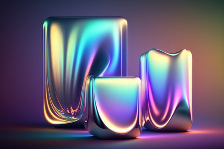Abstract holographic background. colorful liquid shapeの素材