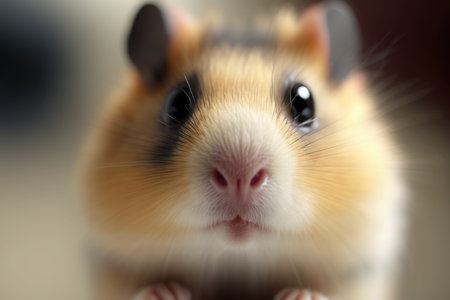 Hamster close-up, selective focus, shallow depth of fieldの素材