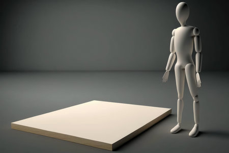Mannequin with a blank sheet of paperの素材