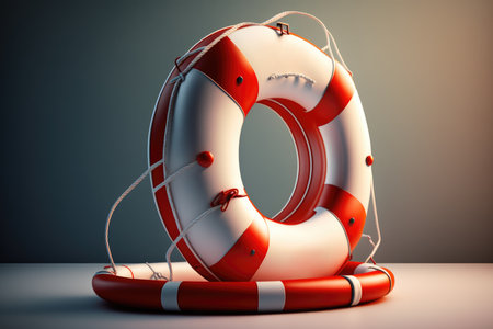 Lifebuoy on a white backgroundの素材
