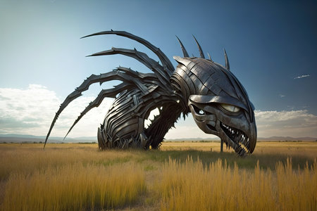 Dragon in the middle of the savannahの素材