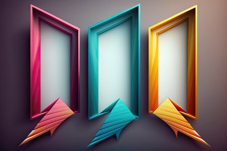 Set of colorful frames with arrowsの素材