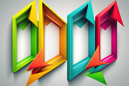 Colorful abstract background with arrowsの素材