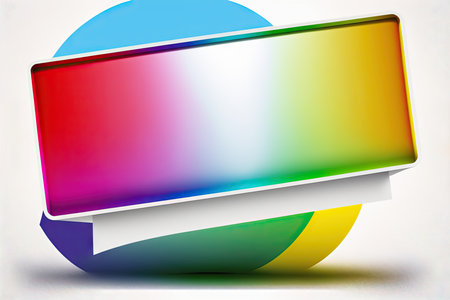 Color rectangular blank banner on white backgroundの素材