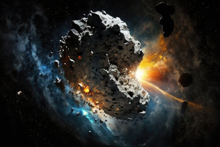 Space planets and nebula, science fiction wallpaperの素材