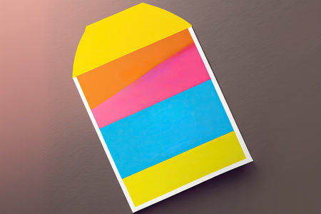 Colorful paper envelope on a dark backgroundの素材