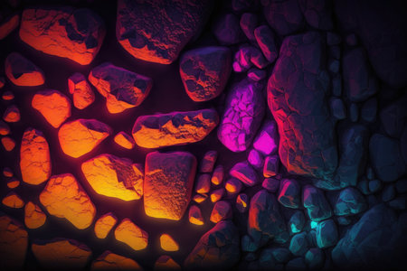 Multicolored stone background with dimmed lightの素材