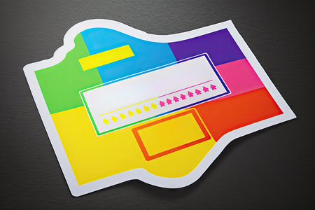 Image of colorful card on black backgroundの素材