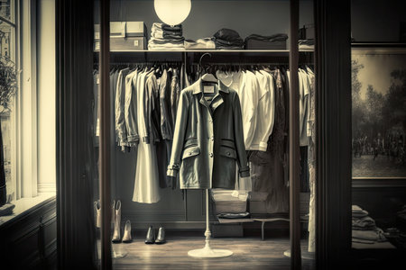 Clothing store interior with mannequinsの素材