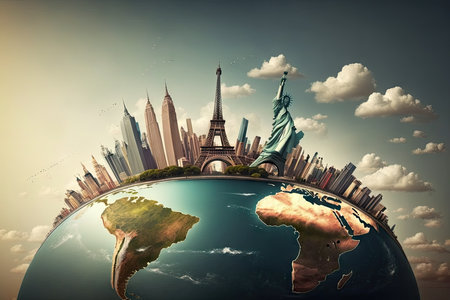 Travel around the world conceptの素材