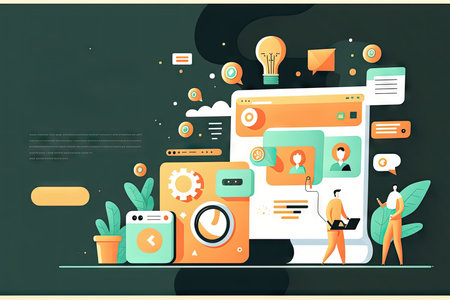 Flat design modern concept for web page and mobile website developmentの素材