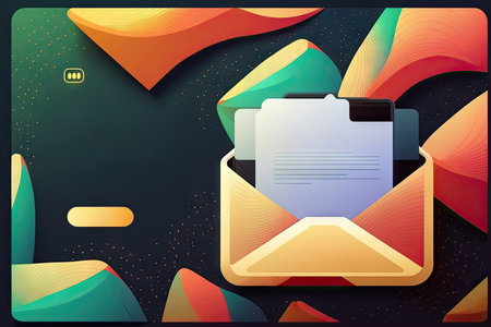 Abstract background with envelope and documentの素材