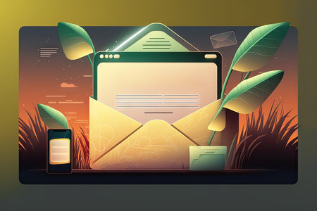 Concept of sending email. Illustration for web and mobile applicationsの素材