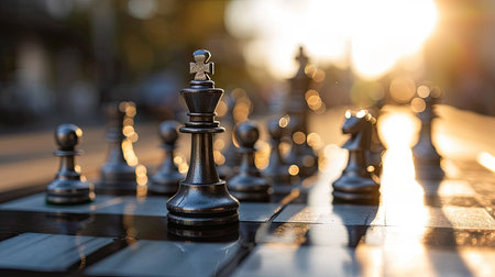 Chess board game concept of business ideas and competition and strategy ideas conceptの素材